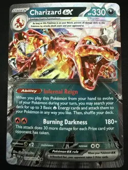 Pokemon TCG Charizard EX 125/197 Double Rare Obsidian Flames Holo Card NM/M - Image 1