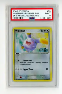 Whismur 69/100 EX Crystal Guardians Reverse Foil Pokemon PSA 9 MINT - Image 1