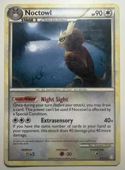 Noctowl - 8/123 - Rare - Pokemon TCG Heartgold & Soulsilver MP - Image 1