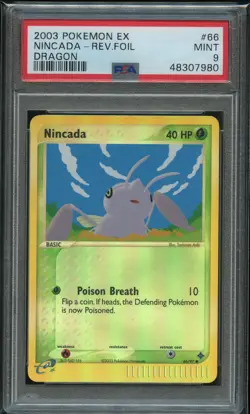 Pokemon Nincada Reverse Holo PSA 9 Mint 66/97 Dragon - Image 1