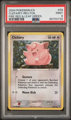 Pokemon PSA 9 MINT Clefairy 59/112 EX FireRed & LeafGreen Reverse Holofoil 2004 - Image 1