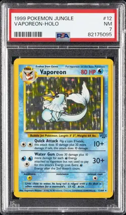 1999 POKEMON JUNGLE #12 VAPOREON-HOLO PSA 7 - Image 1
