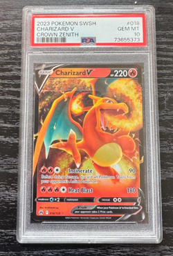 POKEMON SWORD & SHIELD CROWN ZENITH CHARIZARD V 018 PSA 10 - Image 1