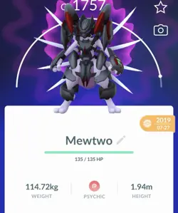 Pokemon Go PTC Acc, Guaranteed Lucky Armor Mewtwo - Image 1