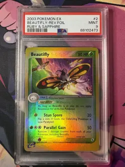 Pokemon Beautifly Reverse Holo Ex Ruby and Sapphire 2/109 PSA 9 MINT - Image 1