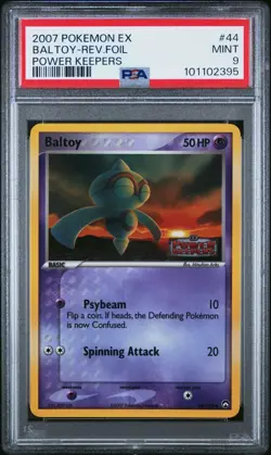 2007 POKEMON EX POWER KEEPERS 44 BALTOY-REVERSE FOIL | PSA 9 - Image 1