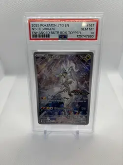Pokemon JTG TCG N's Reshiram Stamped Box Topper #167 PSA Gem MT 10 - Image 1