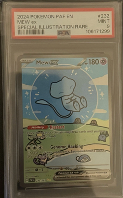 Pokemon Mew EX TCG Card 232/091 Paldean Fates Sir PSA 9 'Bubble Mew' - Image 1