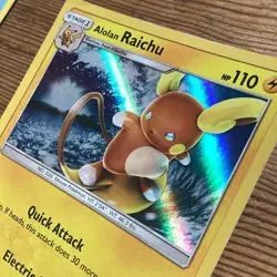 Alolan Raichu 30/30 Holo Sun & Moon Pokemon Card - Image 3