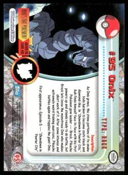 Pokemon Cards Onix #95 Topps Trading Cards Series 2 Holo NM - Image 2