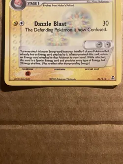 Holon’s Electrode Pokemon Card Delta Species 21/113 Holo MP - Image 4