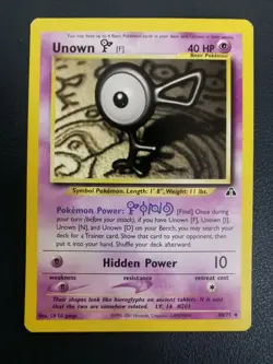 Pokemon Card Unown F 48/75 Neo Discovery Uncommon - Image 1