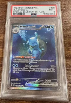 Pokemon Blastoise ex 200/165 Scarlet & Violet 151 SIR Holo PSA 9 - Image 1