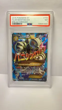 Pokemon M Mewtwo EX Full Art Ultra Rare Holo 159/162 Breakthrough 2015 PSA 7 - Image 2