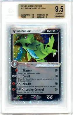 Pokemon Tyranitar EX #111 EX Unseen Forces BGS 9.5 Gem Mint - Image 1