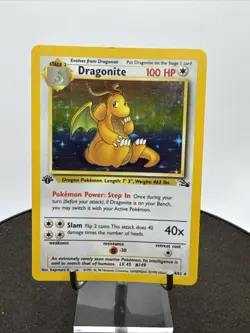 Dragonite Holo #4 Fossil 1st Edition Pokemon TCG 1999 - Image 1