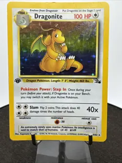 Dragonite Holo #4 Fossil 1st Edition Pokemon TCG 1999 - Image 3
