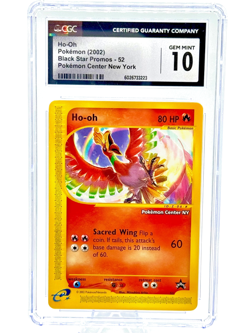 2002 POKEMON CENTER NEW YORK HO-OH EREADER PROMO 52 CGC 10 GEM MINT STAMPED - Image 1