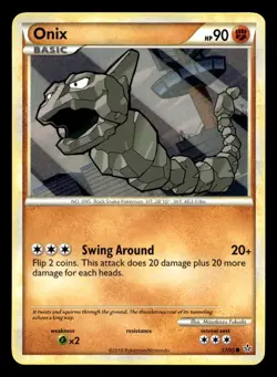 Onix 57/95 Common HGSS Unleashed Pokemon LP - Image 1