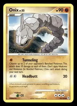 Onix 92/130 Common Diamond & Pearl Pokemon LP - Image 1