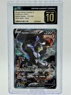 🌟LOW POP🌟Pokemon TCG 2021 Battle Styles Urshifu V 151/163 CGC PRISTINE UR Holo - Image 1