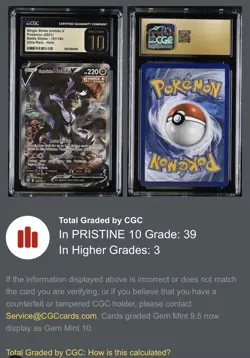 🌟LOW POP🌟Pokemon TCG 2021 Battle Styles Urshifu V 151/163 CGC PRISTINE UR Holo - Image 3