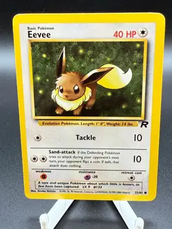 Pokemon Card Team Rocket Eevee 55/82 Near Mint NM/LP 1999 Vintage TCG - Image 1