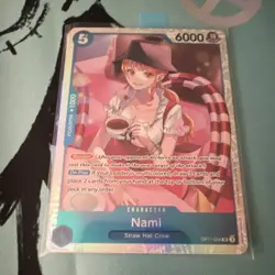 One Piece Nami OP11-054 Fist of Divine Speed Super Rare Foil Blocker 6000 Namco - Image 1