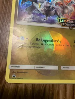 2018 Legendary Pokemon Reshiram, Zerkrom & Kyurem Promo Holo Card Jumbo HP - Image 2