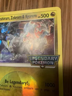 2018 Legendary Pokemon Reshiram, Zerkrom & Kyurem Promo Holo Card Jumbo HP - Image 4