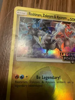 2018 Legendary Pokemon Reshiram, Zerkrom & Kyurem Promo Holo Card Jumbo HP - Image 5