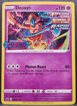 Deoxys SWSH170 Fusion Strike Prerelease Promo Holo Pokemon Pokemon Card ENG NM - Image 1