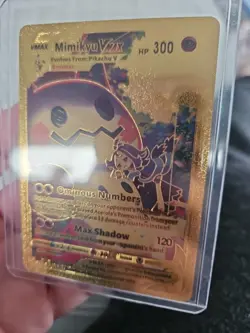 Mimikyu Vmax Gold Foil Fan Art Vinyl Textured Collector Card HP300 - Image 2