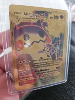 Mimikyu Vmax Gold Foil Fan Art Vinyl Textured Collector Card HP300 - Image 5
