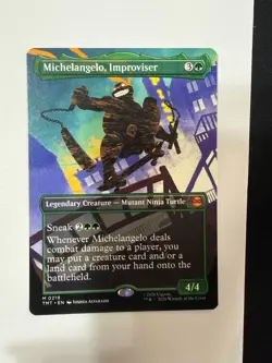 Michelangelo, Improviser (Borderless) MTG: Teenage Mutant TMNT - SHIPS NOW! - Image 1