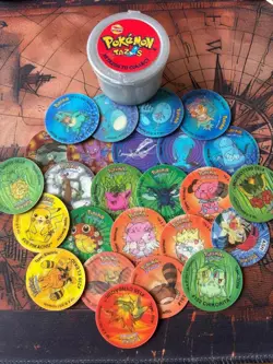 Pokemon Tazo Complete Set of 1-25 Walkers Lenticular Plus Holder (25 tazos) - Image 1