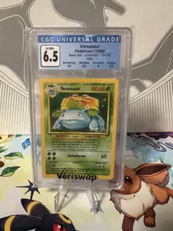 VENUSAUR HOLO 1999 Pokemon Card Base Set Unlimited WOTC CGC 6.5 EX/NM Graded - Image 1