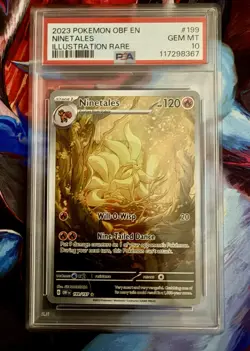 Pokemon Ninetales Illustration Rare Holo SV03 Obsidian Flames PSA 10 199/197 - Image 1