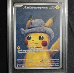 Pokemon Pikachu with Grey Felt Hat Promo SVP Black Star 085 Van Gogh 2023 (MINT) - Image 1