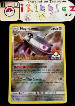 Magnezone 83/156 NM Reverse Holo Rare 1st Place Sun & Moon Pokemon League Promo! - Image 1