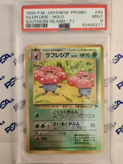 1999 Pocket Monsters Southern Island Promo Japanese Vileplume Holo PSA 9 MINT - Image 1