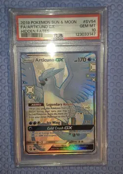 Pokemon Articuno GX Hidden Fates Full Art #SV54 PSA 10 - Image 1