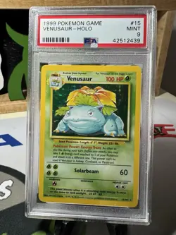 Pokemon PSA 9 1999 Venusaur Holo Base Set English - Image 1