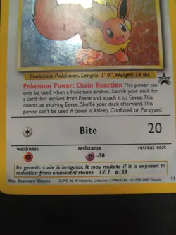 Pokemon TCG Eevee - Holofoil #11 WOTC 2000 Black Star Promo holo - Image 3