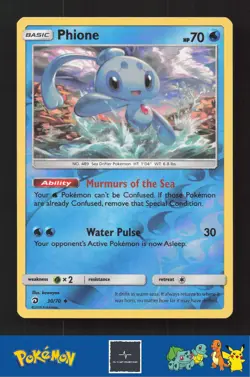 2018 Pokemon SM Dragon Majesty 30/70 Phione Reverse - Image 1