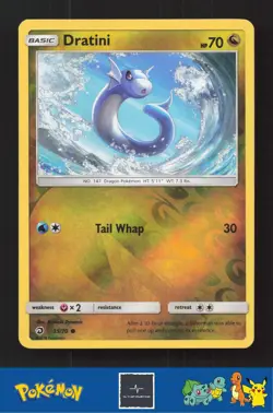 2018 Pokemon SM Dragon Majesty 35/70 Dratini Reverse - Image 1