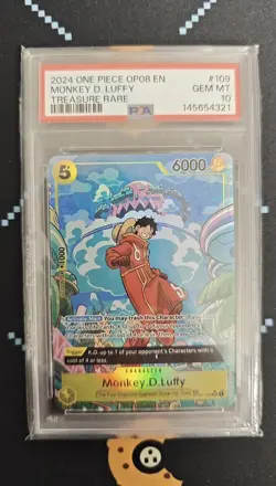 2024 One Piece OP07-109 Monkey D. Luffy Treasure Rare PSA 10 - Image 1