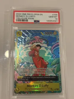 2024 One Piece OP07-109 Monkey D. Luffy Treasure Rare PSA 10 - Image 2