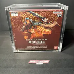 ONE PIECE PARAMOUNT WAR OP-02 ENGLISH BOOSTER BOX FACTORY SEALED + ACRYLIC CASE - Image 1