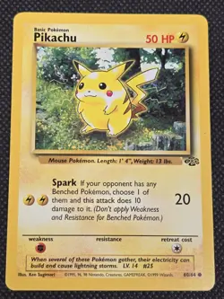 Rare Pikachu Pokemon Card Original 1995 Great Condition 50 hp 60/64 RED CHEEKS! - Image 1